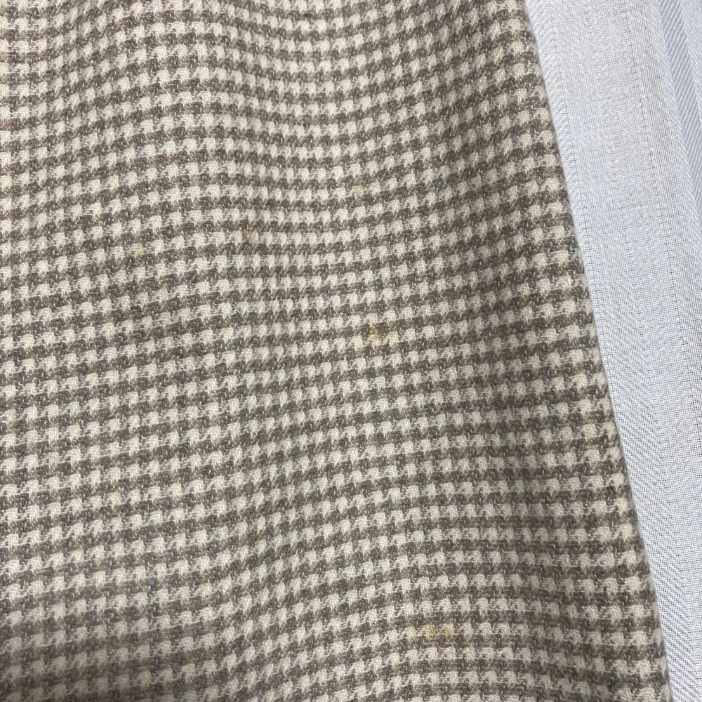Evan-Picone Petites Vintage Wool Houndstooth Pencil Skirt Tan Cream Size 14P USA